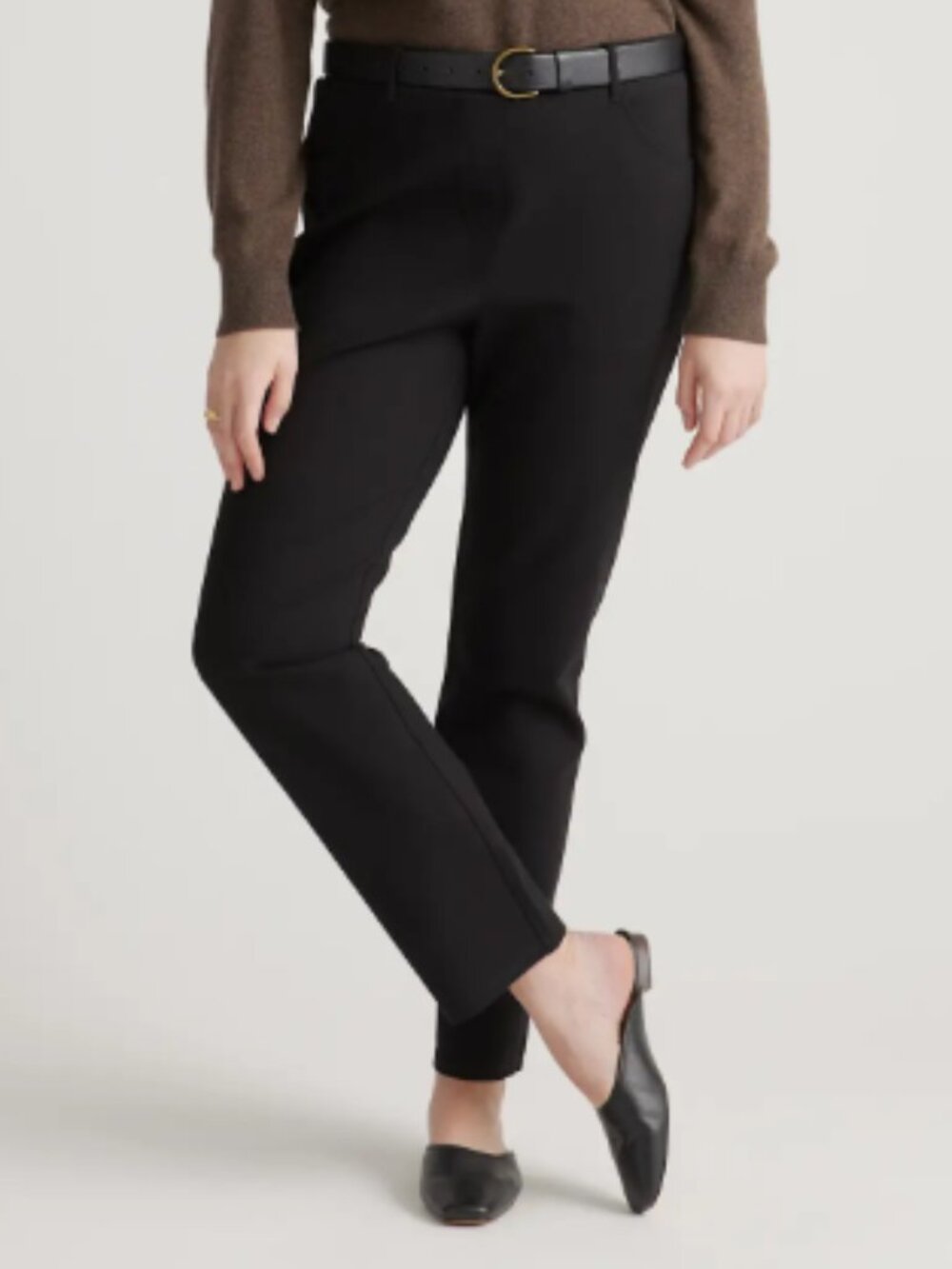 Quince Women's Ultra-Stretch Ponte Straight Leg 4-Pocket Pants - XL